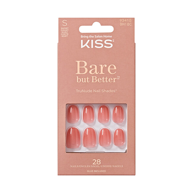 Kiss Bare-But-Better Nails - No More Naps 28 pcs. priemonė nagams