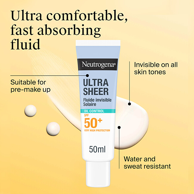 Neutrogena Invisible Fluid SPF 50+ Oil Control Ultra Sheer 50 ml 50ml Moterims
