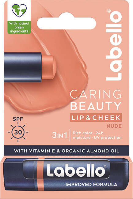 Labello Caring Beauty Nude Tinted Lip Balm 4,8 g Moterims