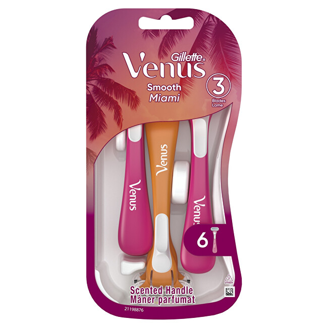 Gillette Venus Smooth Miami disposable razors 6 pcs Moterims