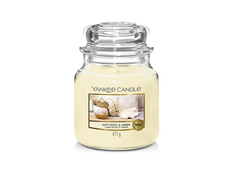 Yankee Candle Aromatic candle Classic medium Soft Wool & Amber 411 g Unisex
