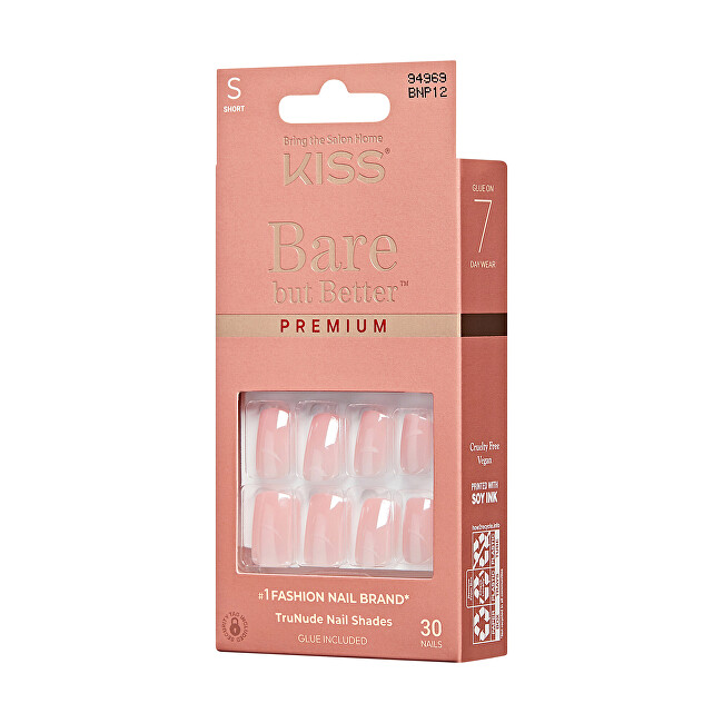 Kiss Bare-But-Better Premium Gel Nails 30 pcs priemonė nagams