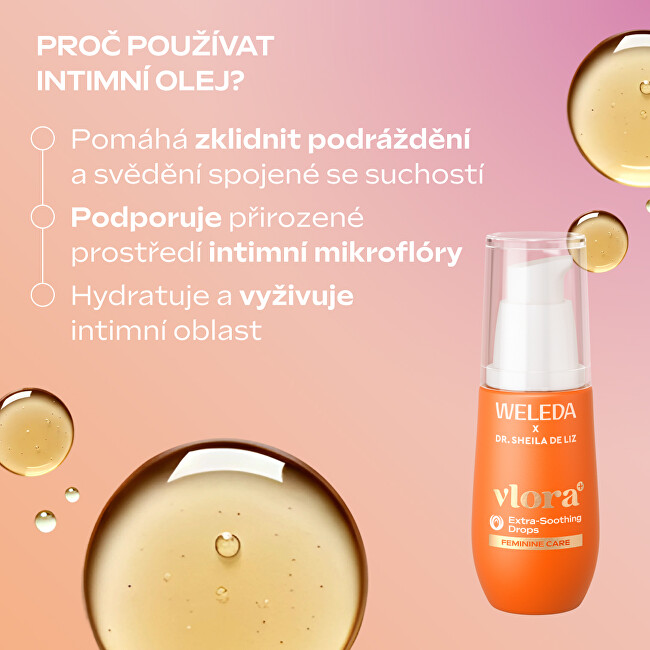 Weleda Soothing oil care for the intimate area Vlora+ Extra Soothing Drops 30 ml 30ml intymios higienos priežiūra