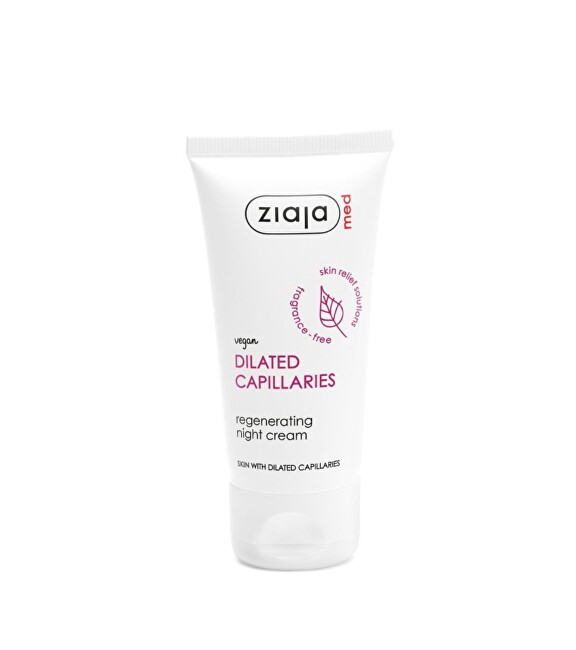 Ziaja Dilated Capillaries Regenerating Night Cream 50 ml 50ml vietinės priežiūros priemonė