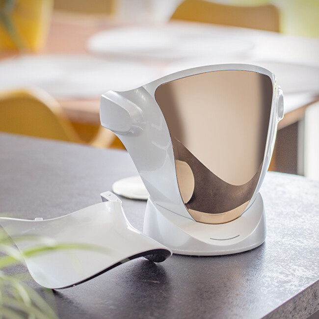 Palsar 7 Professional LED treatment mask for face and neck with charging station (White, Gold) kosmetinis prietaisas