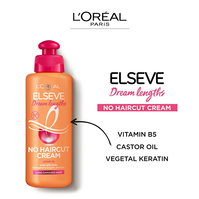 L&acute;Or&eacute;al Paris Cream for Long Hair Elseve Dream Long (No Hair cut Cream) 200 ml 200ml atstatomoji plaukų priežiūros priemonė