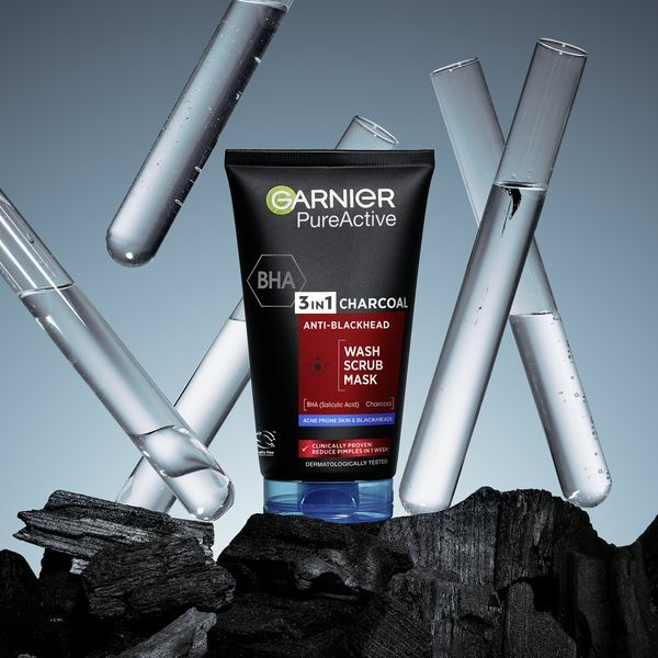 Garnier 3v1 Black Pure Active (Intensive Charcoal Anti-Blackhead) 150ml 150ml vietinės priežiūros priemonė