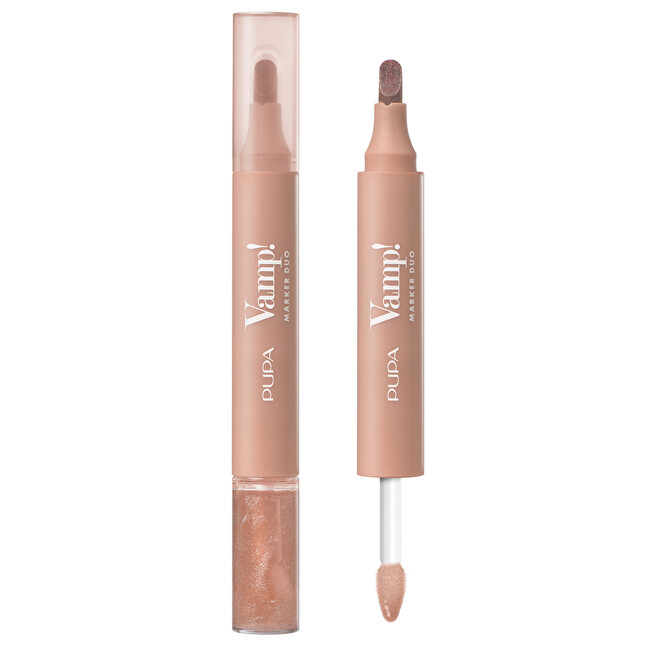 PUPA Milano Fix and oil lip gloss 2in1 Vamp! (Marker Duo) 4 ml 008 Orange Sorbet Moterims