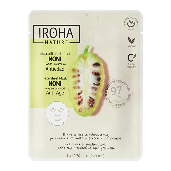 Iroha Noni Anti-Age Face Sheet Mask Veido priežiūra nuo senėjimo Moterims