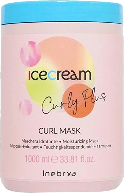 Inebrya Moisturizing mask for curly and wavy hair Ice Cream Curly Plus (Curl Mask) 1000 ml 1000ml Moterims