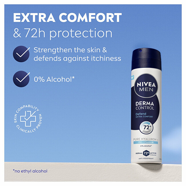 Nivea Antiperspirant spray Men Derma Control Defend (Antiperspirant) 150 ml 150ml dezodorantas
