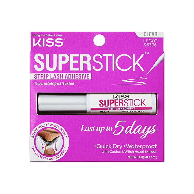 Kiss Super Stick 5-Day Extended Wear (Strip Lash Adhesive) 4.8g Clear dirbtinės blakstienos