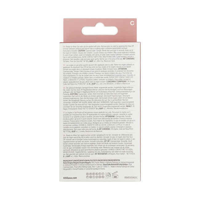 Kiss Bare-But-Better Gel Nails 28 pcs priemonė nagams