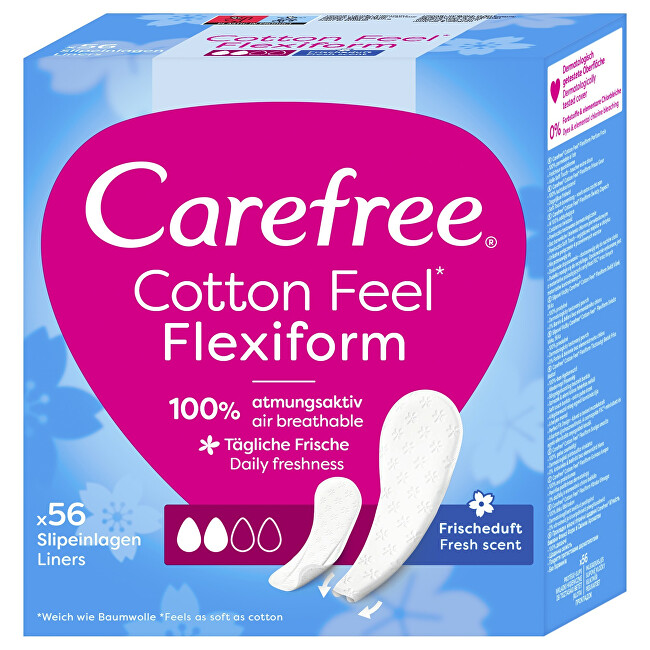 Carefree Cotton Feel Flexiform panty liners 56 pcs Moterims