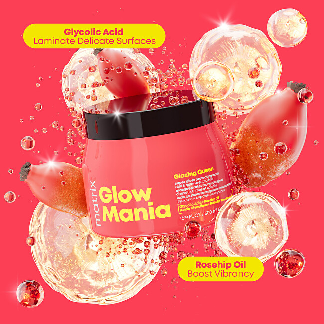 Matrix Mask for dyed hair Glow Mania Glazing Queen (Super Gloss Protecting Mask) 500 ml 500ml atstatomoji plaukų priežiūros priemonė