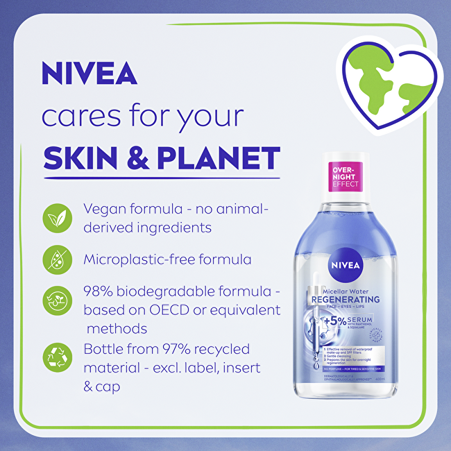 Nivea Regenerating Micellar Water 400 ml 400ml makiažo valiklis