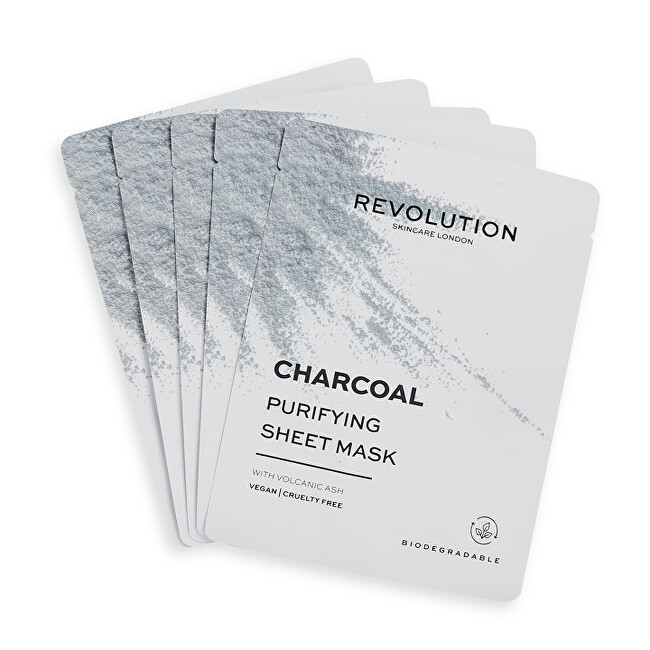 Revolution Skincare Biodegradable Black (Purifying Charcoal Sheet Mask) Set (Purifying Charcoal Sheet Mask) Moterims