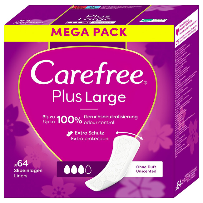 Carefree Plus Large Panty Liners 64 ks Moterims