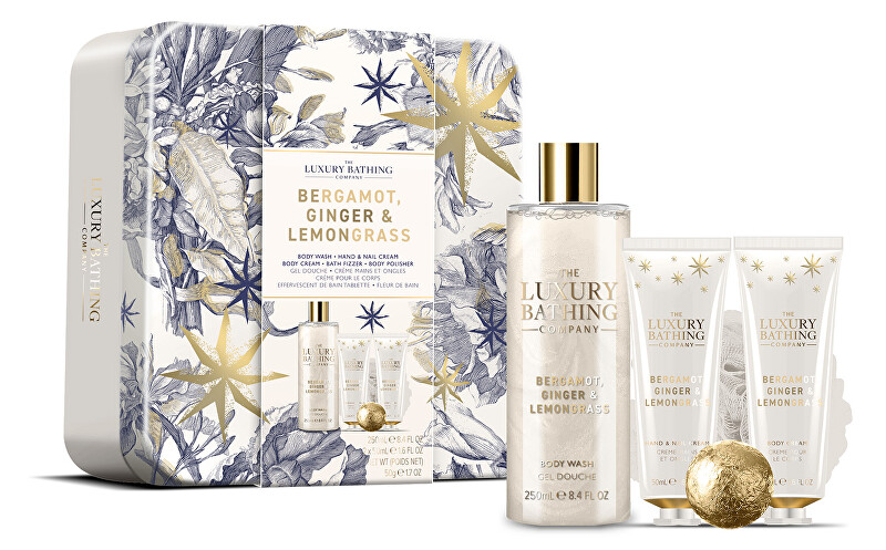 The Luxury Bathing Company Body care gift set in a tin box Bergamot, Ginger & Lemongrass 5 pcs Unisex