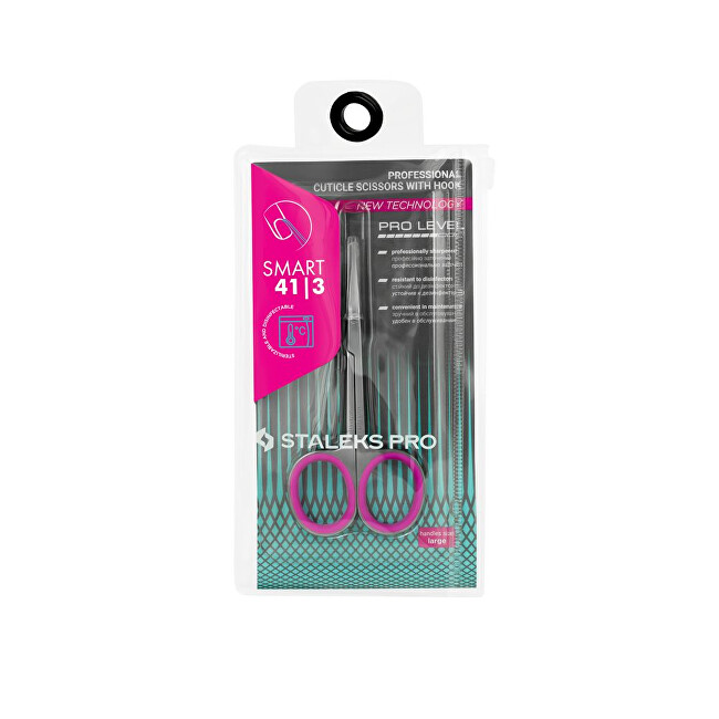 STALEKS Cuticle scissors with a curved tip Smart 41 Type 3 (Professional Cuticle Scissors with Hook) Manikiūro priemonė
