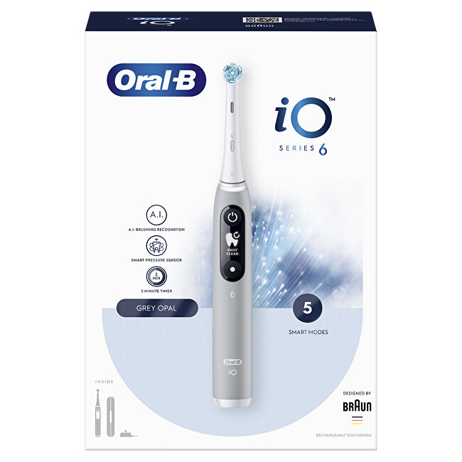 Oral B Electric toothbrush Series iO 6 Grey Opal dantų &scaron;epetėlis