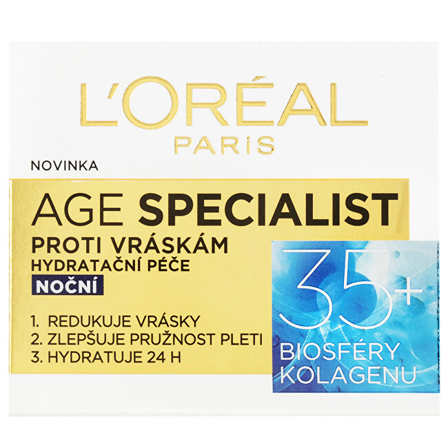 L´Oréal Paris Night Wrinkle Cream Specialist Age 35+ 50 ml 50ml vietinės priežiūros priemonė