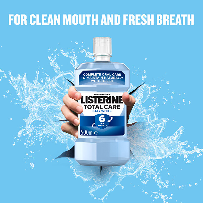 Listerine Mouthwash with whitening effect Total Care Stay White 500ml dantų skalavimo skystis