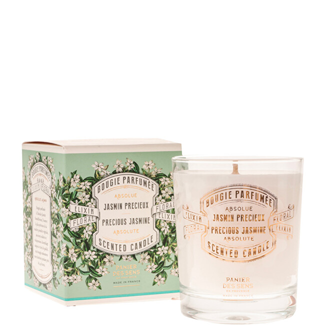 Panier des Sens Decorative scented candle in glass Precious Jasmine (Scented Candle) 180 g kvepianti žvakė