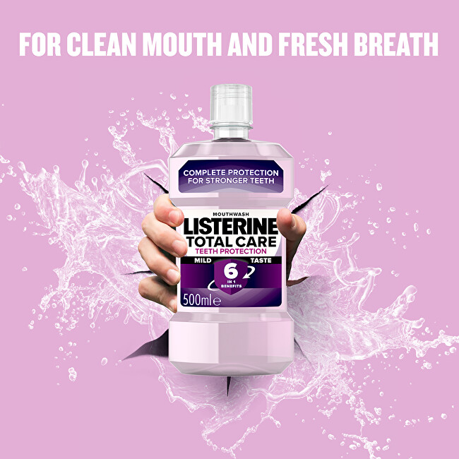 Listerine Mouthwash complete care without alcohol Total Care Teeth Protection Mild Taste 500ml Dantų emalį stiprinanti priemonė