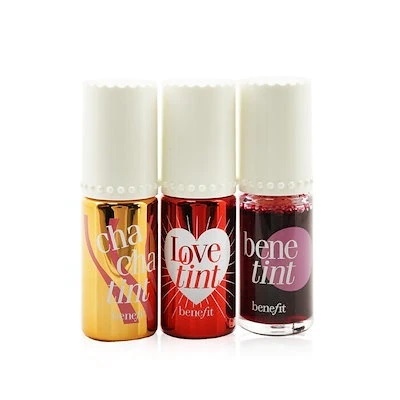 Benefit Gift set of liquid colors for lips and faces Lip Tints to Love lūpų balzamas