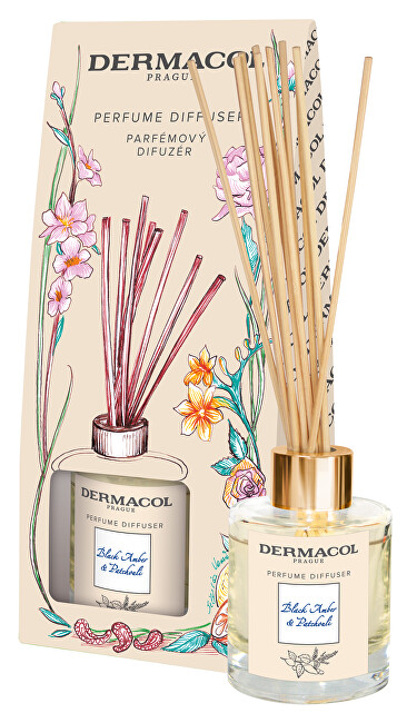 Dermacol Perfume diffuser with sticks Black Amber and Patchouli 100 ml 100ml Unisex