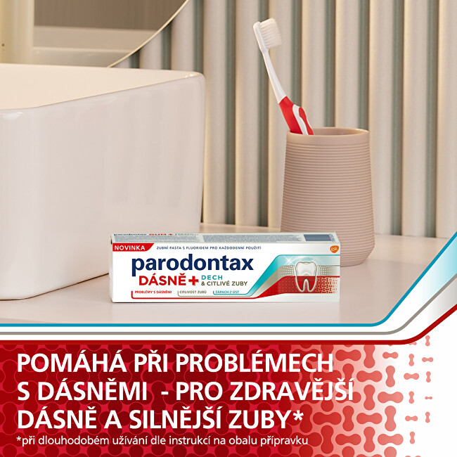 Parodontax Gum and Sensitive Toothpaste 75 ml 75ml burnos priežiūros priemonė periodontito profilaktikai ir gydymui