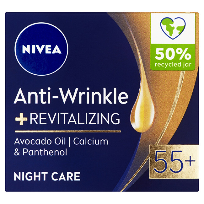 Nivea Refreshing ( Anti-Wrinkle + Revitalizing) Night Cream 50+ vietinės priežiūros priemonė