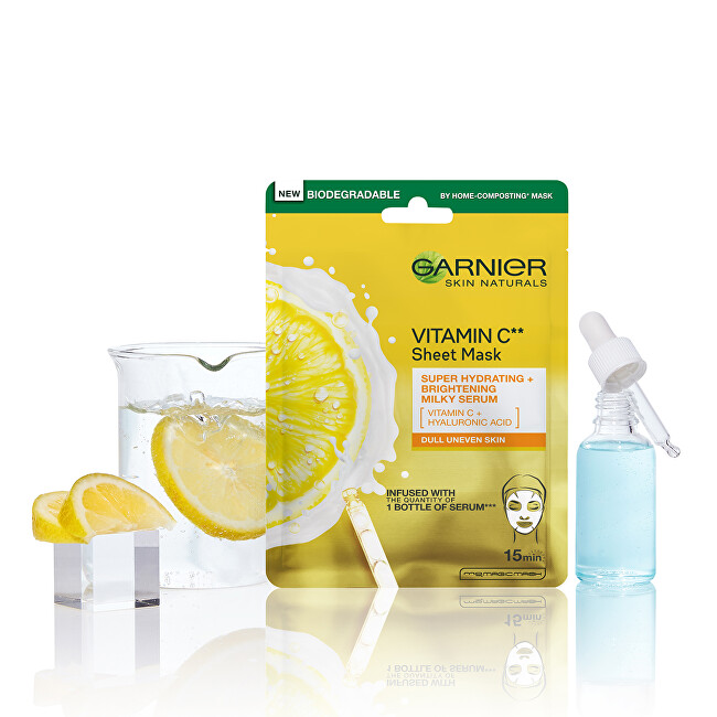 Garnier Moisturizing textile mask to brighten the skin with vitamin C Skin Natura l s 28 g Moterims