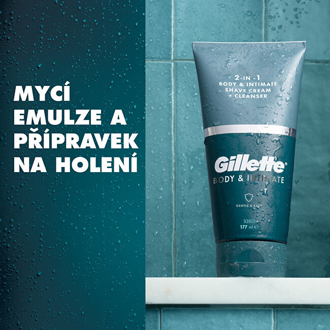 Gillette Body & Intimate Shave Cream + Cleanser 2in1 177 ml 177ml priemonė skutimuisi