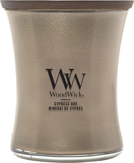 WoodWick Scented candle medium Precious Metals Cypress Ore 275 g kvepianti žvakė