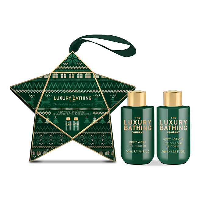 Grace Cole Luxury Bathing Star Set ( Pist&aacute;cie & Karamel ) - D&aacute;rkov&aacute; sada p&eacute;če o tělo ve v&aacute;nočn&iacute; hvězdě ( 2 ks ) Vonios ir du&scaron;o priemonė Moterims
