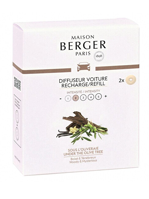 Maison Berger Paris Replacement refill for car diffuser Under the Olive Tree (Car Diffuser Recharge/Refill) 2 pcs Unisex