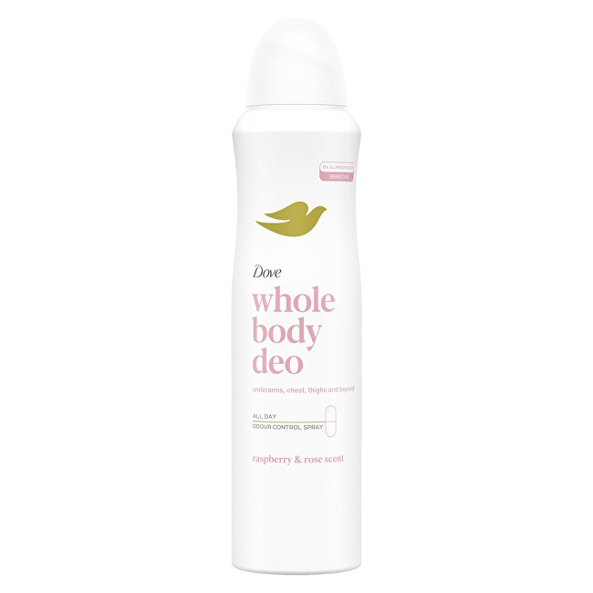 Dove Whole Body Deo Raspberry & Rose Deospray - Deodorant ve spreji Dezodorantas Dezodorantas ir antiperspirantas Moterims