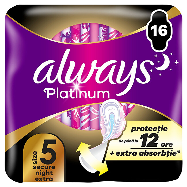 Always Platinum Secure Night Extra sanitary napkins 16 pcs Intymios higienos priemonė