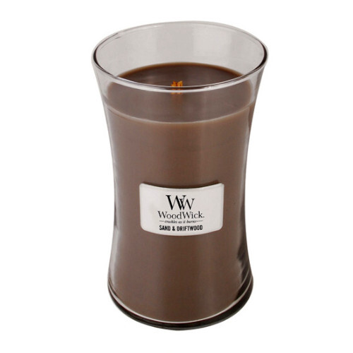WoodWick Scented candle vase large Sand & Driftwood 609.5 g kvepianti žvakė