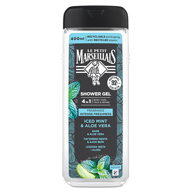 Le Petit Marseillais Shower gel 4in1 Iced Mint & Aloe Vera Vonios ir du&scaron;o priemonė Vyrams