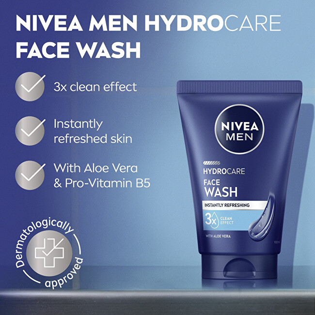 Nivea Men Hydrocare Cleansing Gel (Face Wash) 100 ml 100ml makiažo valiklis