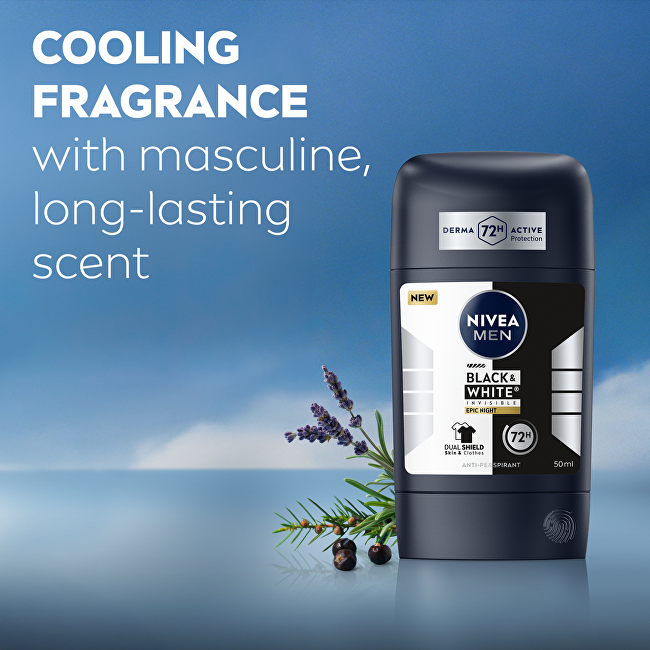 Nivea Solid antiperspirant B&W Epic Night Anti-Perspirant 50 ml 50ml dezodorantas