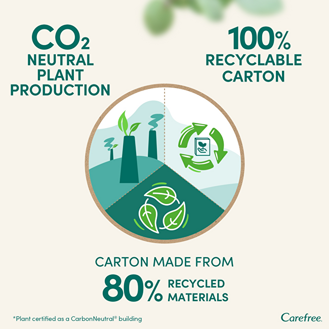 Carefree Organic Cotton Normal Panty Liners 30 ks Intymios higienos priemonė