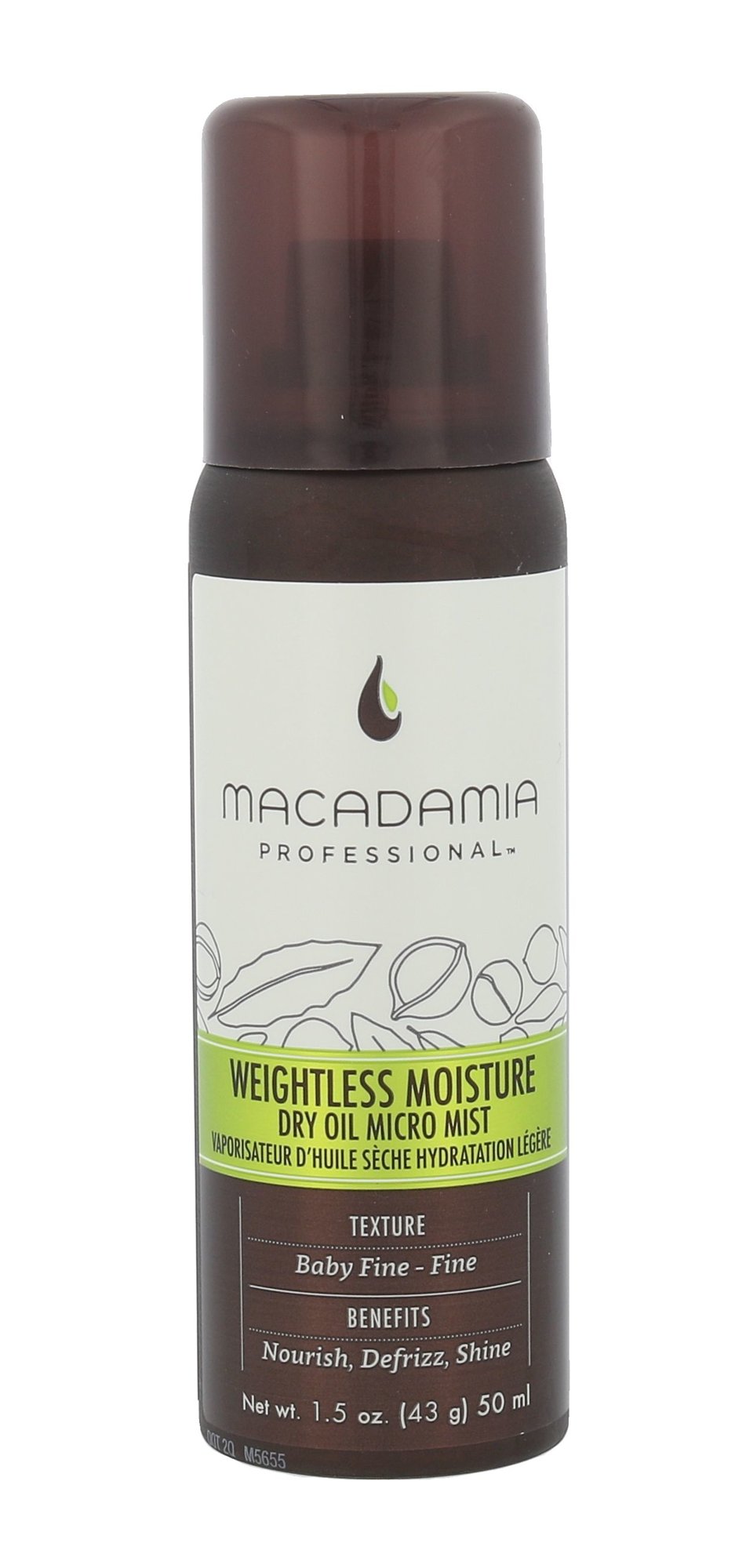 Macadamia Professional Weightless Moisture plaukų aliejus