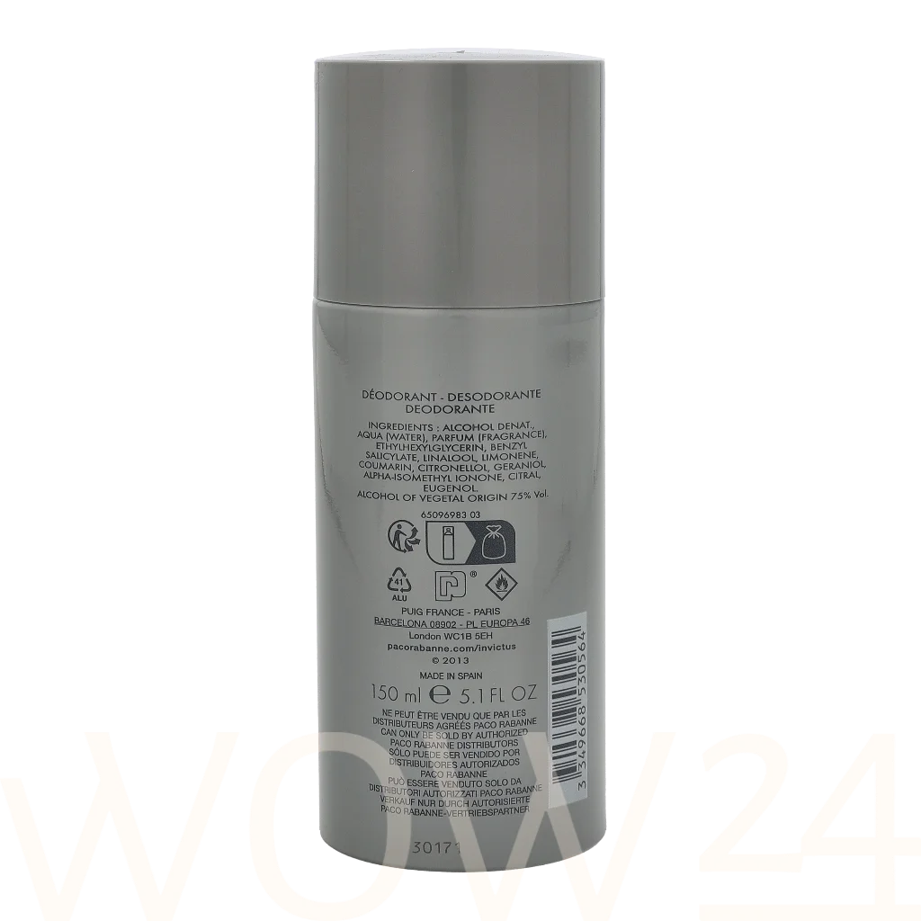 Paco Rabanne Paco Rabanne Invictus Deo Natural Spray 150 ml dezodorantas