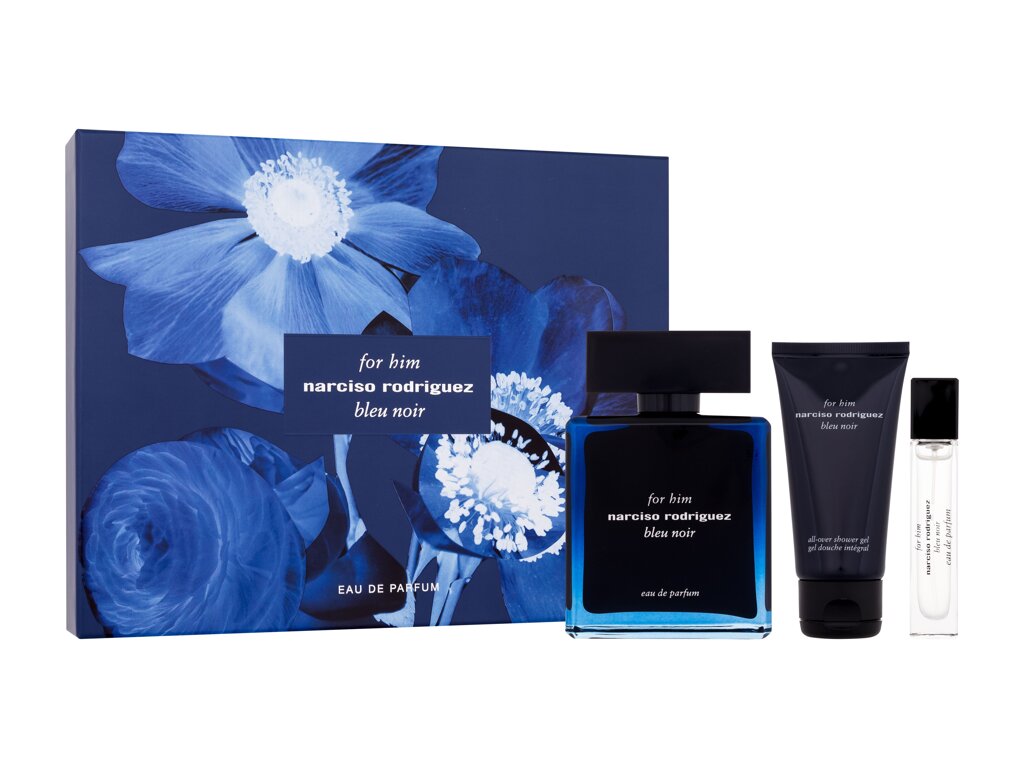 Narciso Rodriguez For Him Bleu Noir Eau De Parfum 100 ml Edp 100 ml + Edp 10 ml + Shower Gel 50 ml Set