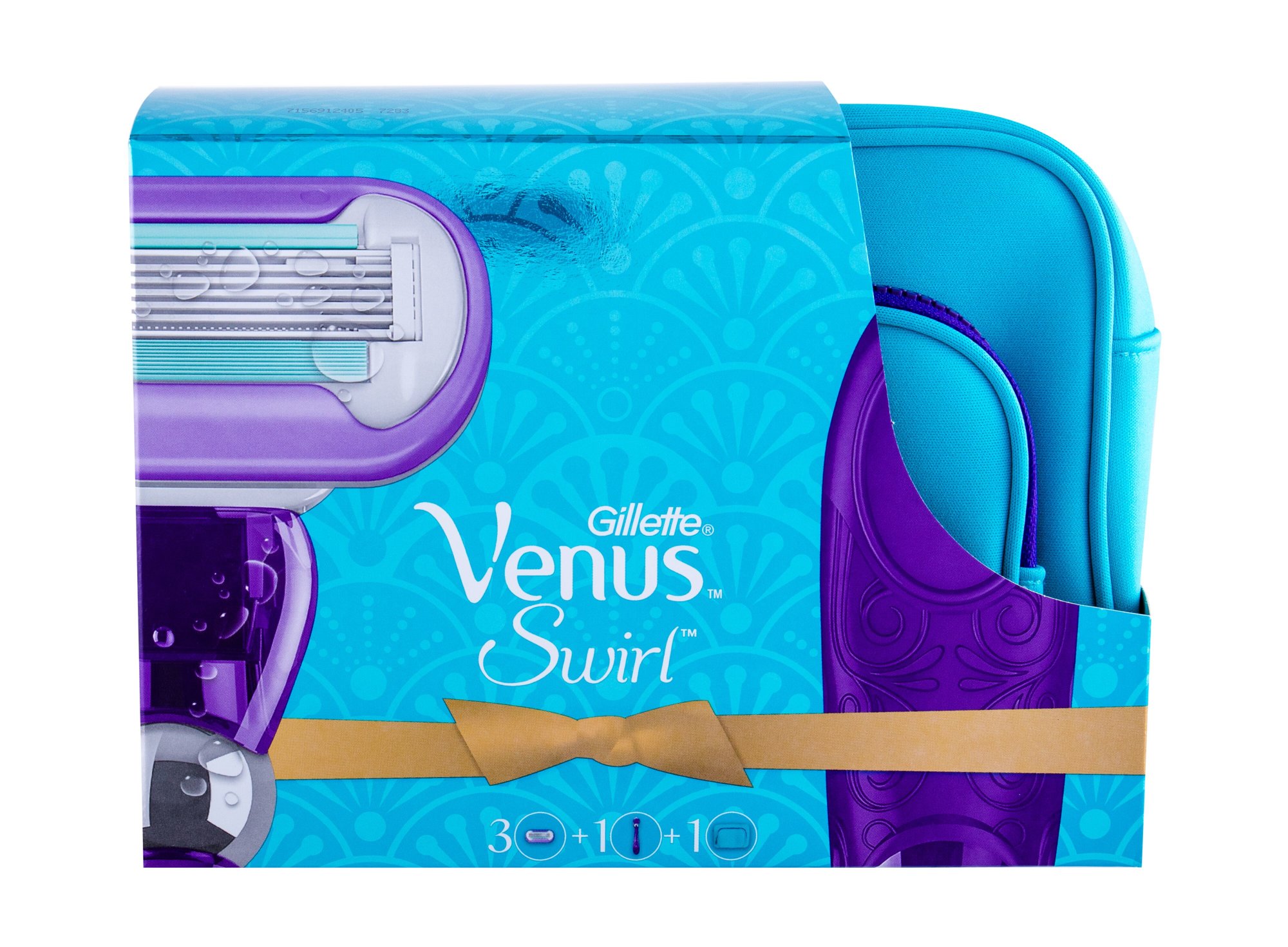 Gillette Venus Swirl 1vnt Razor 1 pc + Blade 2 pcs + Cosmetic Bag skustuvas Rinkinys (Pažeista pakuotė)
