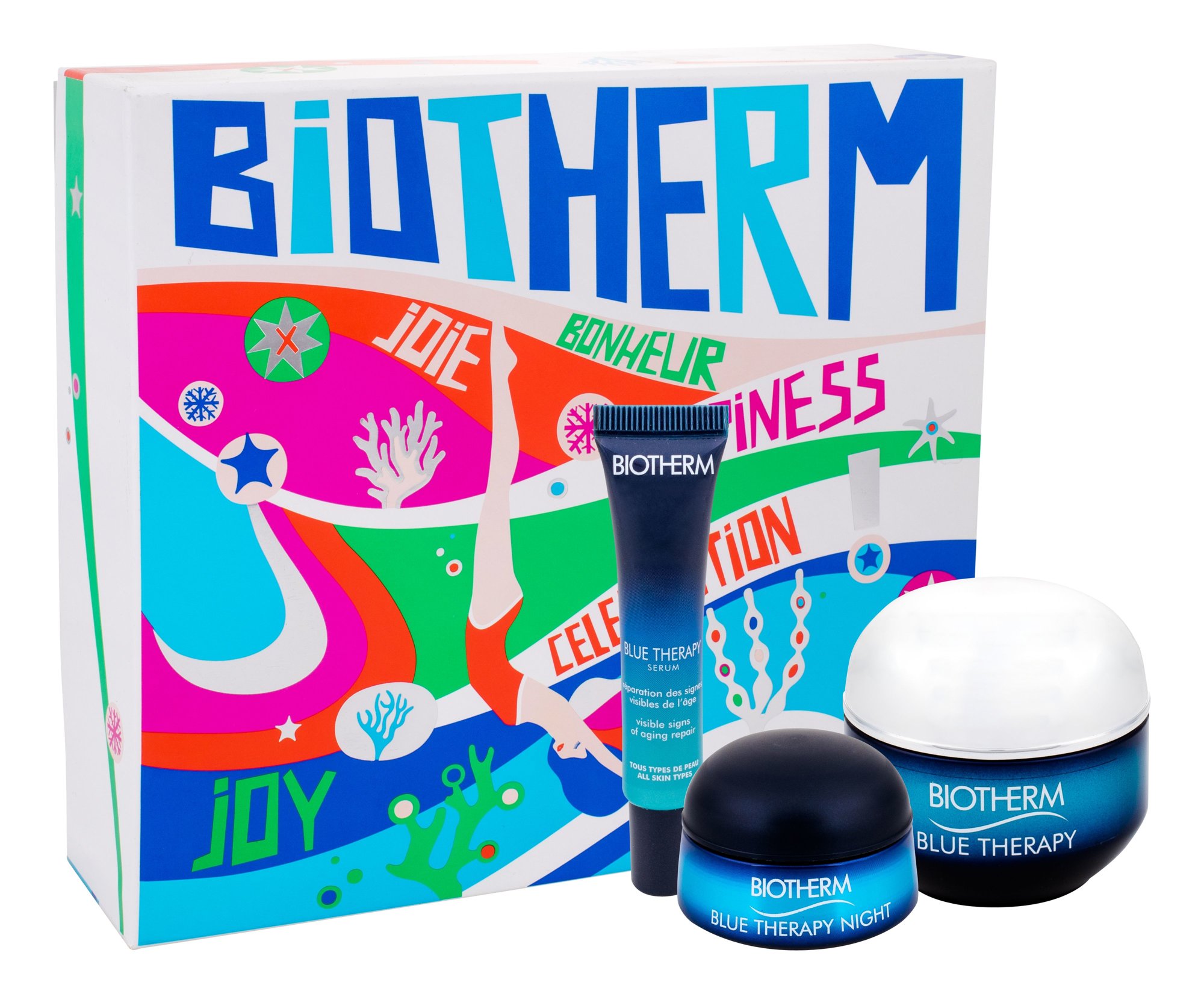Biotherm Blue Therapy 50ml 50ml Blue Therapy Cream SPF15 Normal To Combination Skin + 10ml Blue Therapy Night Serum-in-oil + 15ml Blue Therapy Night Cream dieninis kremas Rinkinys